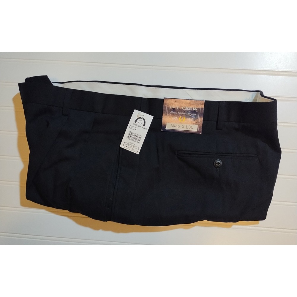 Ivy Crew Mens‎ Pleated Dress Pants Black 42x30 New With Tags Business Slacks